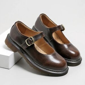 Mary Jane Uniform Dress Shoes Brown